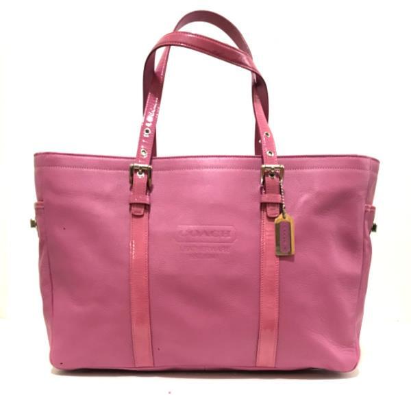 バッグ Coach ToteBag Signature PVC Leather Pink Pink Leather Coach Tote Bag - Stylish Everyday Shoulder Bag