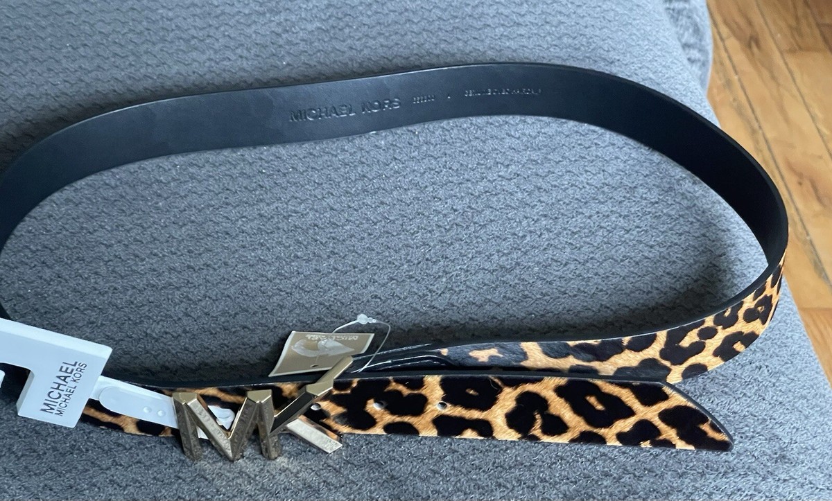 Michael Michael Kors Leopard Print Dyed Calf Hair Logo Belt Size Large Nwt ❤️ Michael Kors Women main image 2