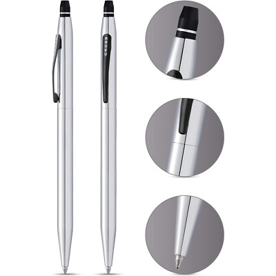 CROSS Rollerball Gel Tinten Schreiber M Silber CLICK Mine dokumentenecht Metall