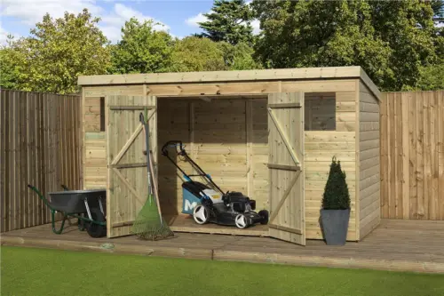 empire 5000 pent garden shed wooden 10x8 12x8 14x8 shiplap pressure treated tong image 4