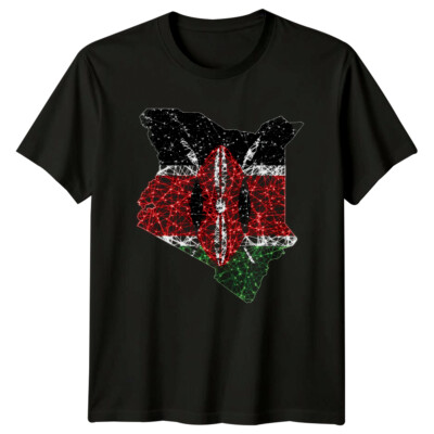 Kenia Karte Afrika Schild Herren T-Shirt Damen Tee Reise Grafik Unisex Top