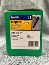BLUE SLOTTED HEX WASHER-HEAD TAPPER CONCRETE SCREW ANCHORS (3/16" X 3-1/4")