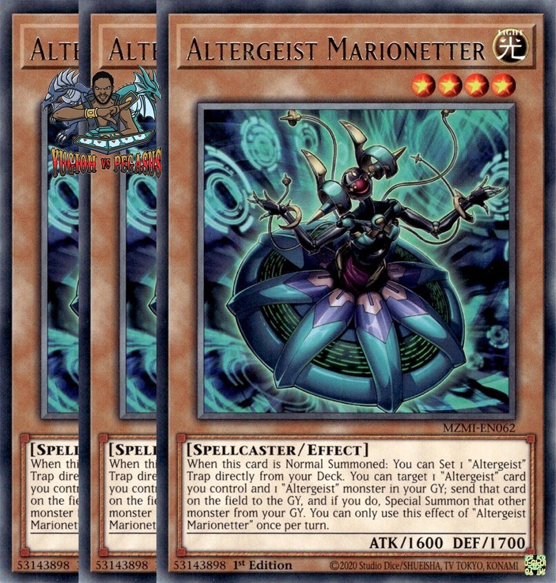 Yugioh! 3x Altergeist Marionetter MZMI-EN062 Rare 1st Ed NM Yugioh! 3x Altergeist Marionetter MZMI-EN062 Rare 1st Ed NM