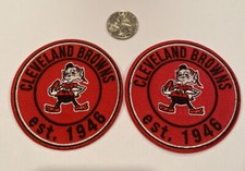  2 -CLEVELAND BROWNS vintage Style CLASSIC embroidered iron on patches 3"x 3"
