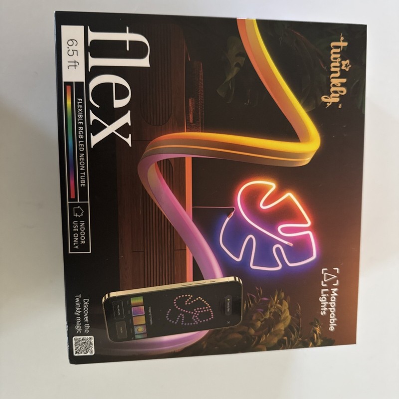 Twinkly Flex 6.5ft App-Controlled Flexible RGB Light Tube LED Lights (7169) NEW