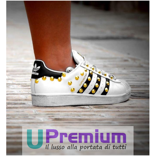 Adidas Superstar Borchiate Oro 2021 Scarpe ORIGINALI 100% ® ITALIA CUSTOM |  eBay