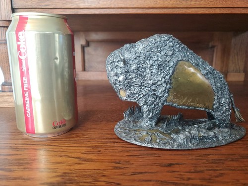 Vintage Brass & Solder Buffalo Sculpture by Virgil L. Goodman circa 1972 - Picture 2 of 11