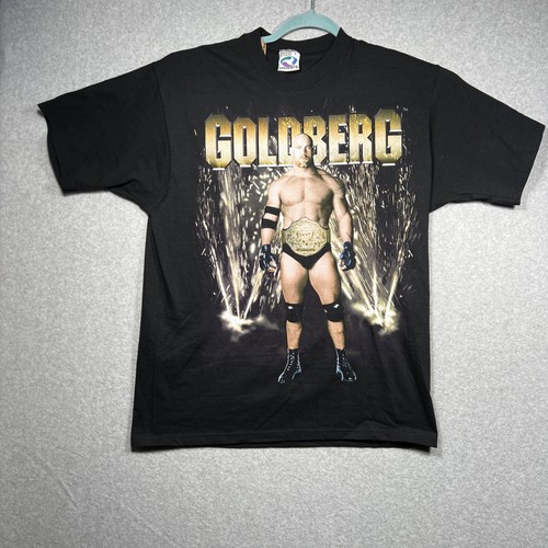 Vintage Goldberg Shirt Large Liquid Blue White Tag WCW AOP Made USA 90's