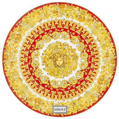 VERSACE BY ROSENTHAL MEDUSA RHAPSODY RED SERVICE PLATE #403671-10263 BRAND NIB
