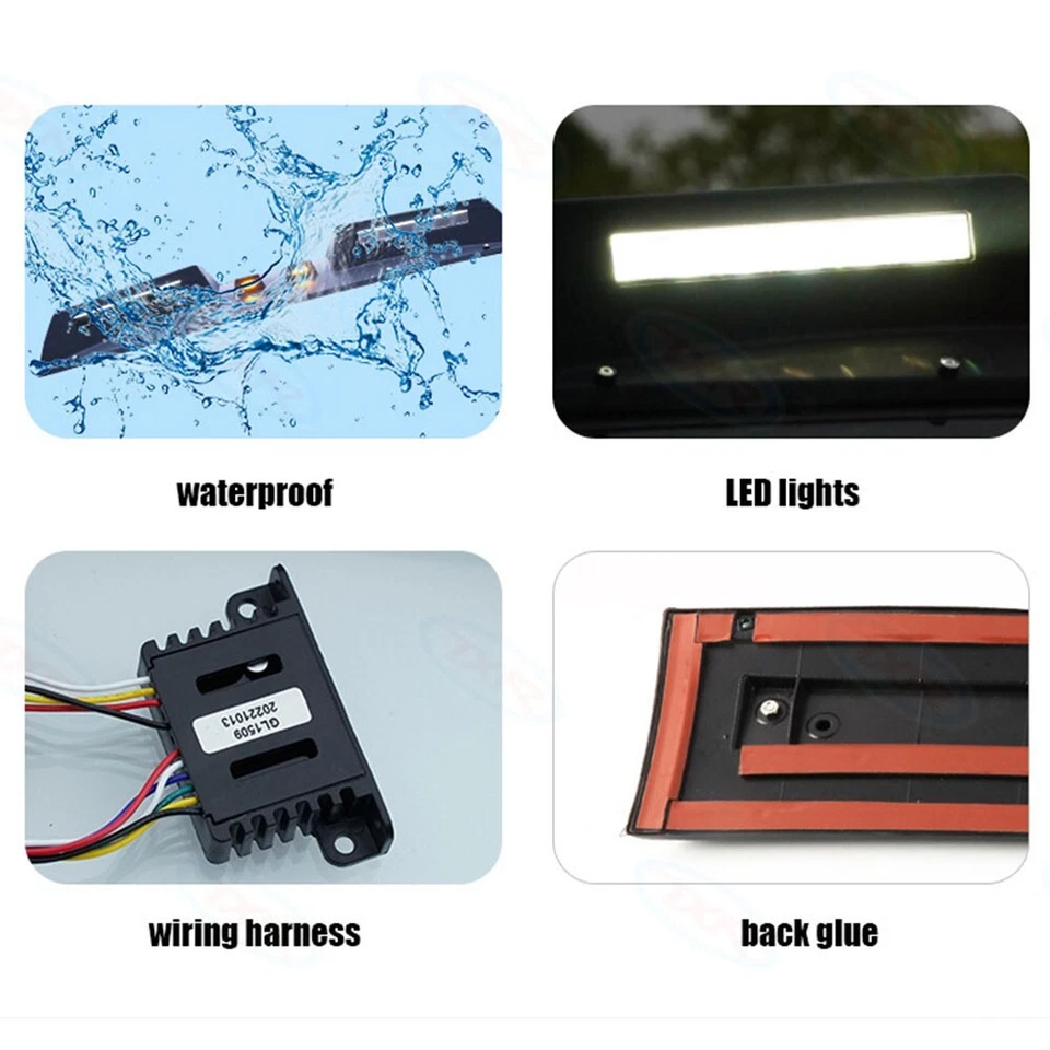 Roof Light Box Pod Bar LED Lamp Kit Matt Black Fits For Nissan Armada 2017-2023 - Imagem 3 de 4