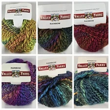 Valley Yarn Rainbow 85% Wool 11% Acrylic 4% Polyester 140y  1.75oz