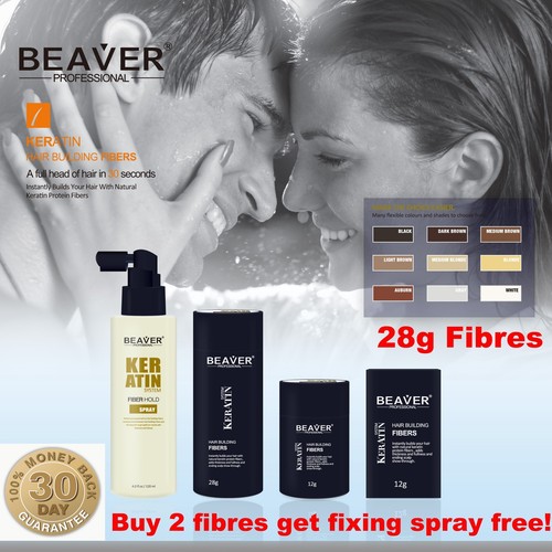 Beaver Hair Building Fibres Thickening Fibers Loss Regain Concealer