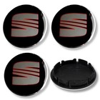 Fits Seat Alloy Wheel Centre Cap 4 Black Silver Red 56mm 5F0601171 slightly used