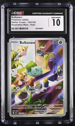 Pokemon Bulbasaur 143/142 Illustration Rare Stellar Crown - CGC 10
