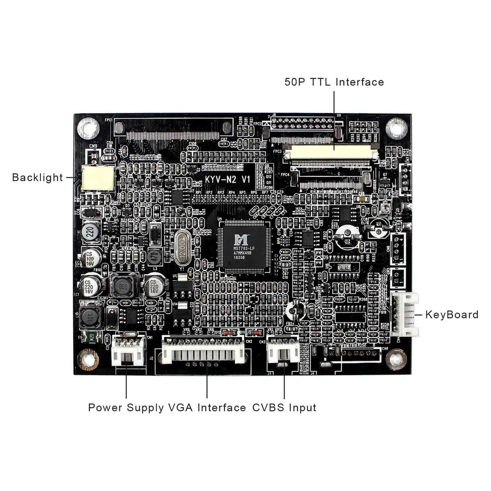 LCD Controller Board KYV N2 V1 For 50P 800x480 800x600 AT070TN92 EJ080NA-05A LCD - Image 3 of 4