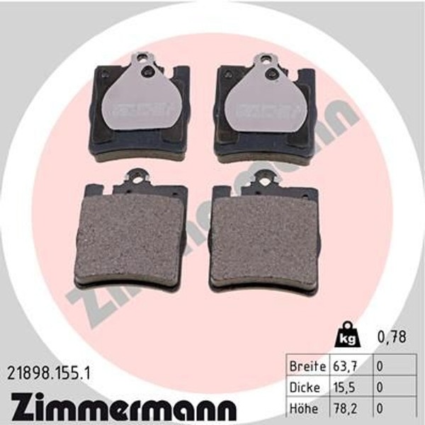 Zimmermann BremsbelÄGe MERCEDES-BENZ C-KLASSE W203 S203 CL203 S202 CLK E-KLASSE-image
