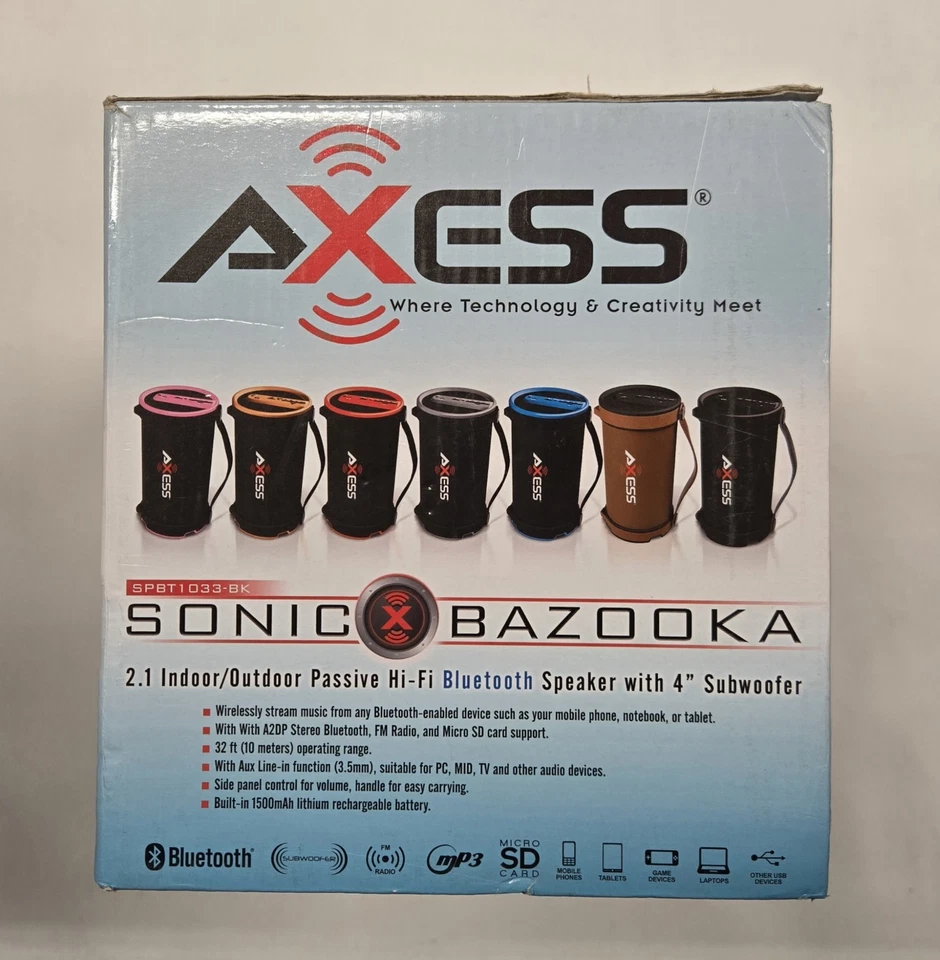 Портативный Bluetooth-динамик цилиндрический внутренний/наружный AXESS SPBT1033Bk - черный - Изображение 4 из 4