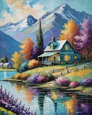 Stunning Impressionist Landscape Art Print Limited Edition Signed Sunset Artwork