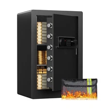 3.0 Cubic Feet Home Safe, Anti-theft Electronic Safety Lock Box with Fireproo...