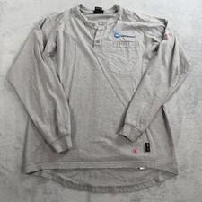 Ariat FR Henley Shirt Mens Medium Gray Flame Fire Resistant CAT 2112 Long Sleeve