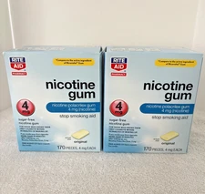 2x Rite Aid 4mg Original Nicotine Gum 170 Pieces EXP 02/26 Nicorette type gum