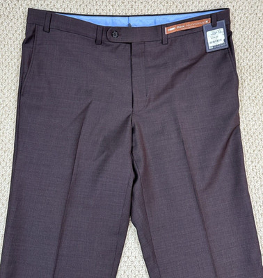 NEW Jack Victor Riviera Pants Mens 40 Reddish Brown Traveler Passport Wool Blend