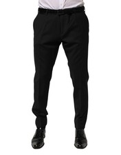Dolce & Gabbana Black Wool Formal Dress Men Trouser Men's Pants Authentic