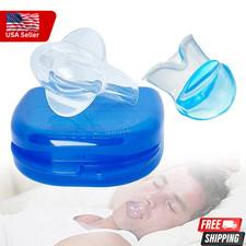 Anti Snoring Sleep Aid Device Silicone Tongue Mouthpiece Snore Stopper With Case