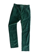 Boys 10 Crewcuts Stretch Corduroy Pants Cords Dark Green Zip Fly Adjustable
