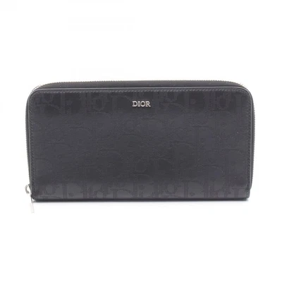Portefeuille long Dior Oblique Galaxy Around cuir noir occasion homme - Photo 1/4