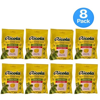 Ricola Lemon Mint Sugar Free Throat Drops Swiss Alpine Herbs 19 Count 8 Pack