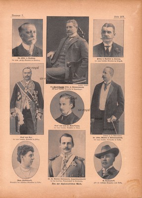 Heyking Donnersmarsch Bachmeteff Scheller-Steinwartz Arco-Valley - 1906 ~21x29cm
