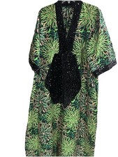 African Print Ankara Sequined Women Kaftan Long Dress With Pockets  Scarf Large