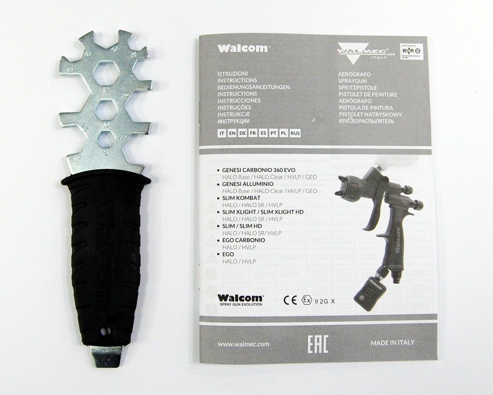 Walcom Slim Kombat Halo Spray Gun 1.3 Nozzle w/ Cup & Gauge 803013 | eBay