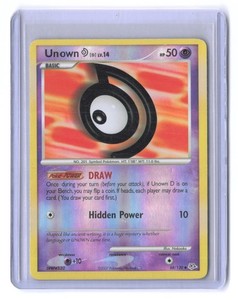 Unown D LV 14 #68/130 Reverse Holo-Diamond & Pearl Pokémon TCG Vintage NM