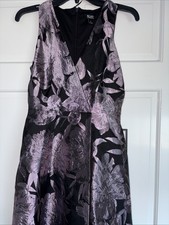 SLNY Black Floral Sleeveless Long Gown Size 6