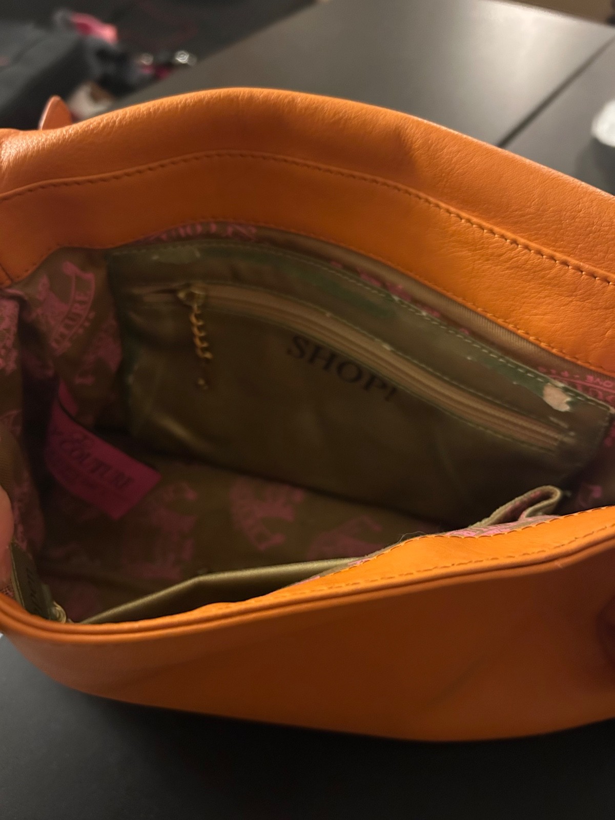 Juicy Couture Orange Leather Rectangular Shoulder… - image 4