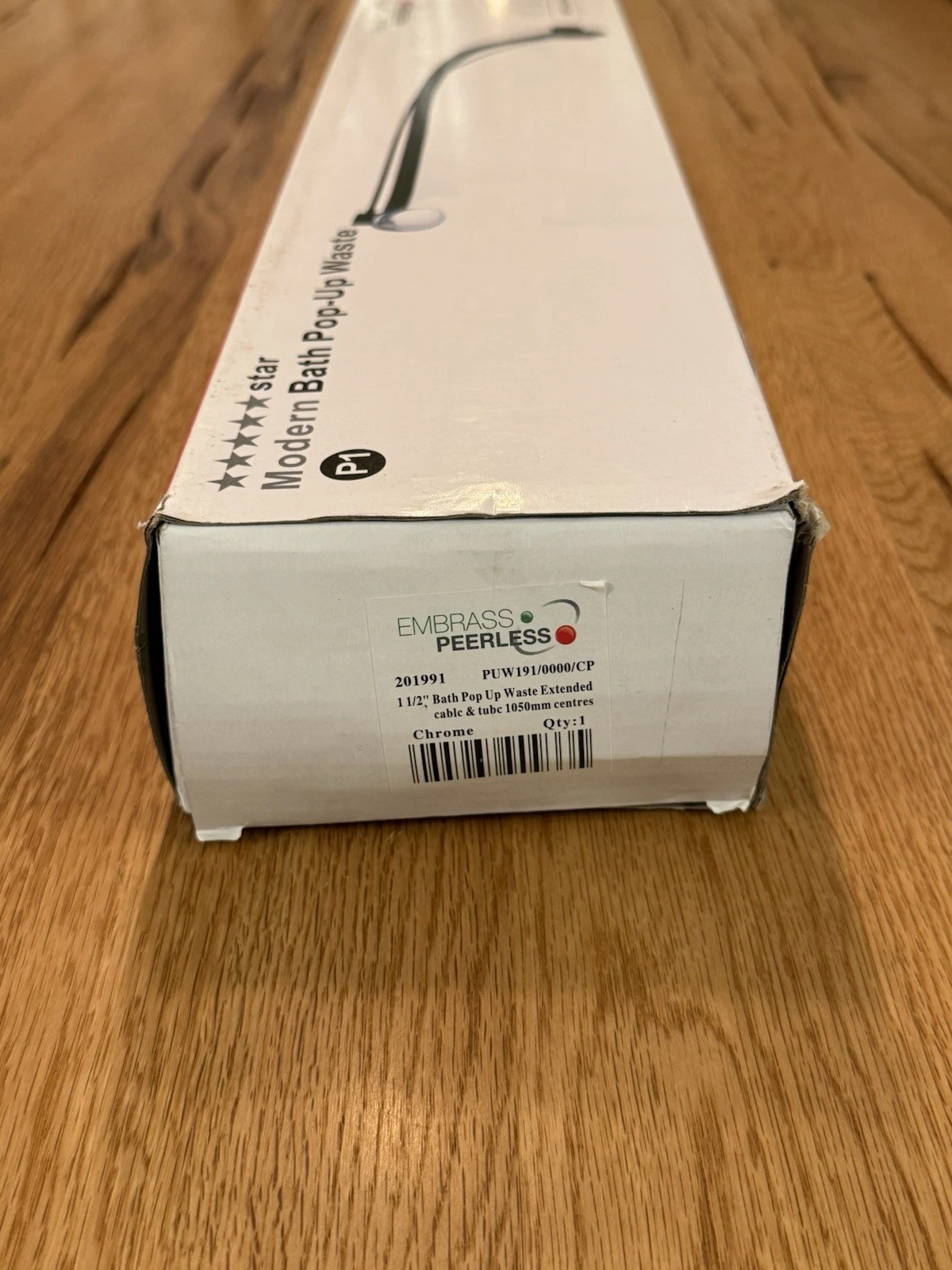 Embrass Peerless Bath Pop-Up Waste Metal Chrome 201991 1050mm - New Box Damaged 6
