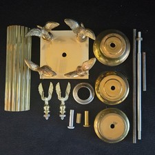 Vintage Mid-20th Century Metal Alloy Gold-Colored Trophy Parts Lot