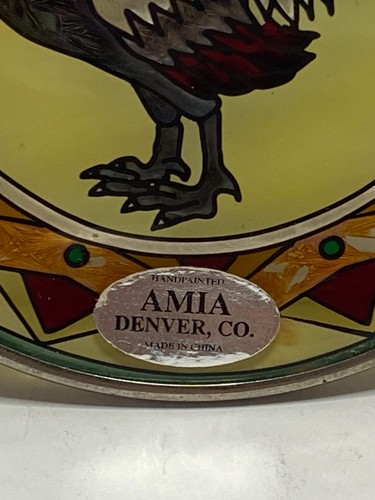 AMIA Denver Co. Suncatcher Stained Glass Rooster Chicken Hanging Window 4.5" Dia - Picture 6 of 6