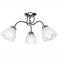 Deckenleuchte Schlafzimmer Metall Glas Blendarm In Chrom Deckenlampe 3-Flammig