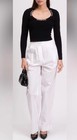 Alexander Wang White Wide Leg Cargo Pants High Waisted Cotton medium NET $698 — photo 2