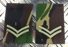 Genuine British Army Woodland camo CORPORAL Rank Slides / Epaulettes - Brand NEW