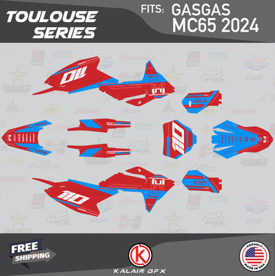 Graphics Kit for GasGas 2-stroke MC65 for 2024 Toulouse - RED-BLUE
