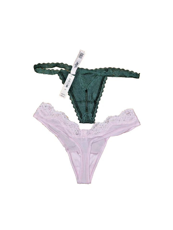 全新带标签 批量 2 件 Victoria's Secret 性感丁字裤内裤 粉红色 黑色 S 码 — 第 2/2 张图片