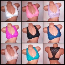 Victoria Secret Bralette Lace Racerback No Padding Unlined Wire Free Solid Bra