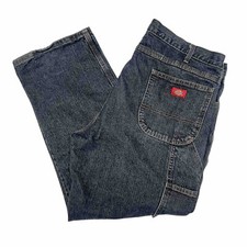 Dickies Baggy Canvas Carpenter Blue Denim Jeans Painters Y2K VTG 39 X 29
