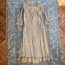 Deamy Titanic-Era Edwardian Antique Polka Dot Lace Dress