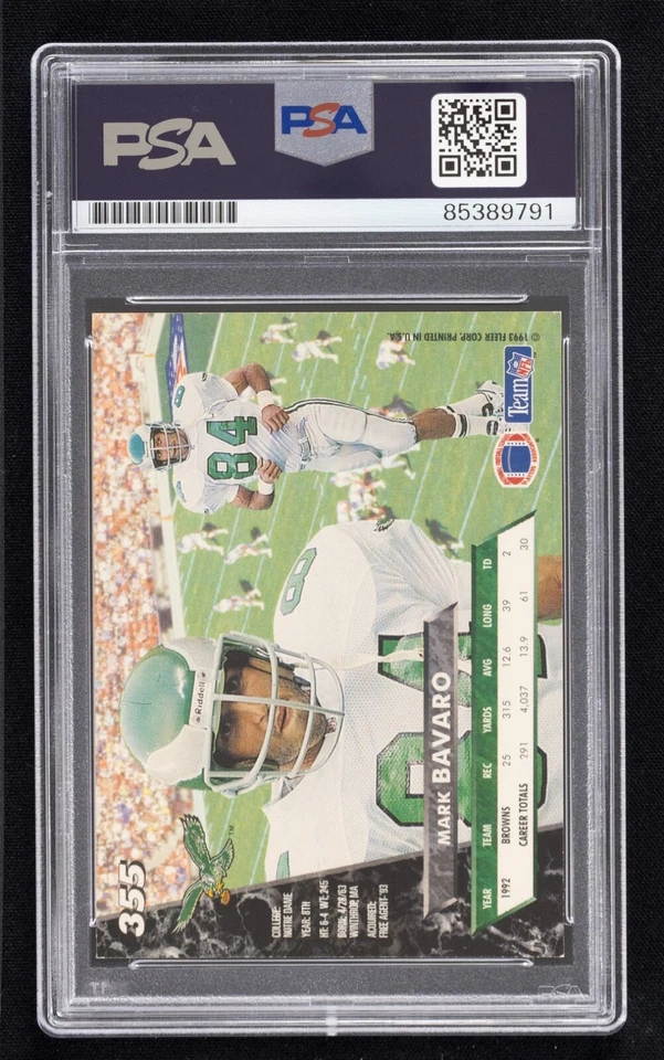 Mark Bavaro Signed 1993 Fleer Ultra Card #355 (PSA) Philadelphia Eagles Auto - Image 2 of 2