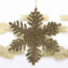 Bulk Lot of 72 Gold Glitter 2" Winter Snowflake Ornaments